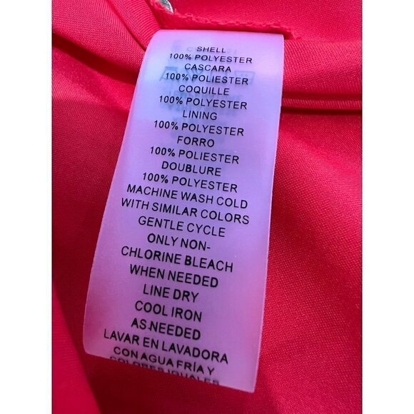 New Vince Camuto Size 6 Floral Print Tie Shoulder Chiffon Dress Red - Picture 14 of 15